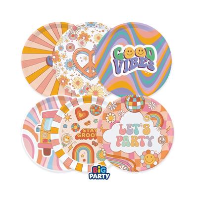 PIATTI IN CARTONCINO GROOVY PARTY 18CM 6PZ