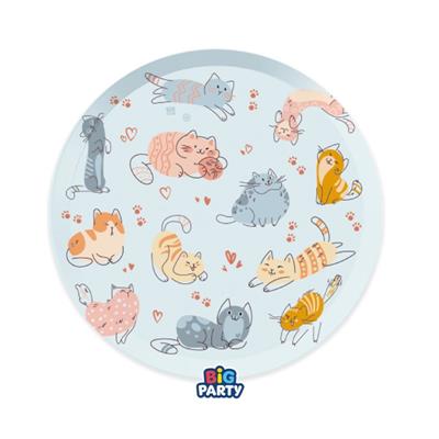 PIATTI IN CARTONCINO GATTI 18CM 6PZ