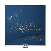 TOVAGLIOLI BUON COMPLEANNO NAVY 33X33CM 16PZ