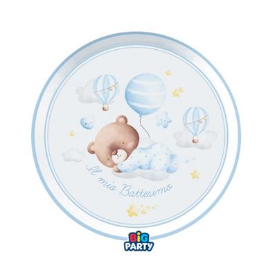 PIATTI IN CARTONCINO BABY ORSETTO AZZURRO 18CM 6PZ