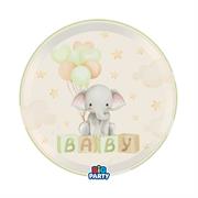 PIATTI IN CARTONCINO BABY ELEPHANT 22CM 6PZ