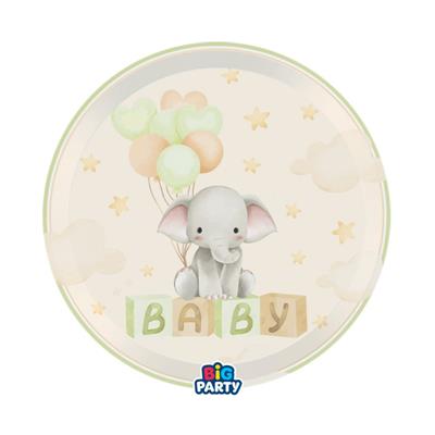 PIATTI IN CARTONCINO BABY ELEPHANT 22CM 6PZ