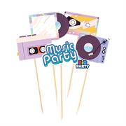 MINI CAKE TOPPER SAGOMATI A TEMA MUSIC PARTY 5PZ