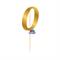 MINI CAKE TOPPER IN CARTA ORO METAL NUMERO 0