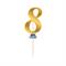 MINI CAKE TOPPER IN CARTA ORO METAL NUMERO 8