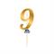 MINI CAKE TOPPER IN CARTA ORO METAL NUMERO 9