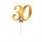 MINI CAKE TOPPER IN CARTA ORO METAL NUMERO 30