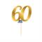 MINI CAKE TOPPER IN CARTA ORO METAL NUMERO 60