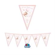 FESTONE BANDIERINE IN CARTA BABY ORSETTO ROSA  300X30CM