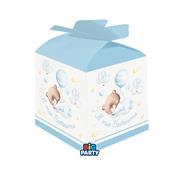 SCATOLINE CUBO PORTACONFETTI BABY ORSETTO AZZURRO 10PZ