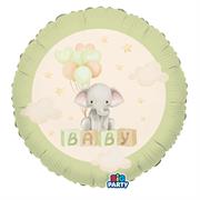 PALLONCINO IN MYLAR TONDO BABY ELEPHANT 45CM