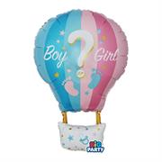 PALLONCINO IN MYLAR MONGOLFIERA GENDER REVEAL 52X80CM