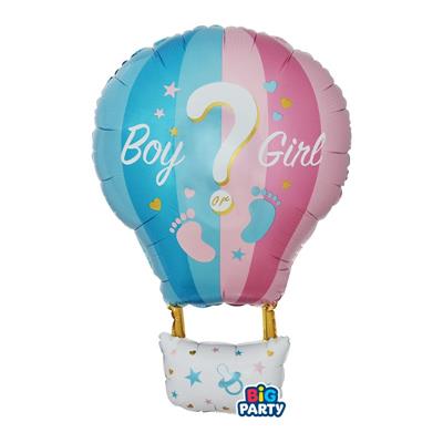 PALLONCINO IN MYLAR MONGOLFIERA GENDER REVEAL 52X80CM