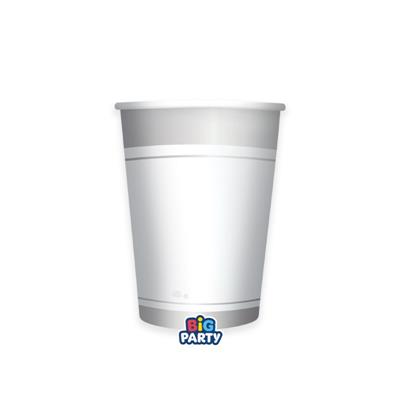 BICCHIERI IN CARTONCINO CLASSIC SILVER METAL 250ML 6PZ