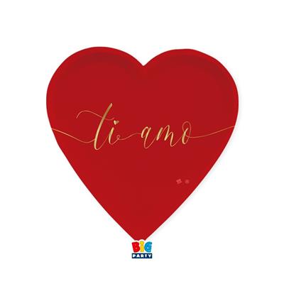 PIATTI IN CARTONCINO CUORE TI AMO GOLD 22X22CM 6PZ