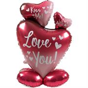 PALLONCINO IN MYLAR AIRLOONZ CUORE LOVE YOU 77CM